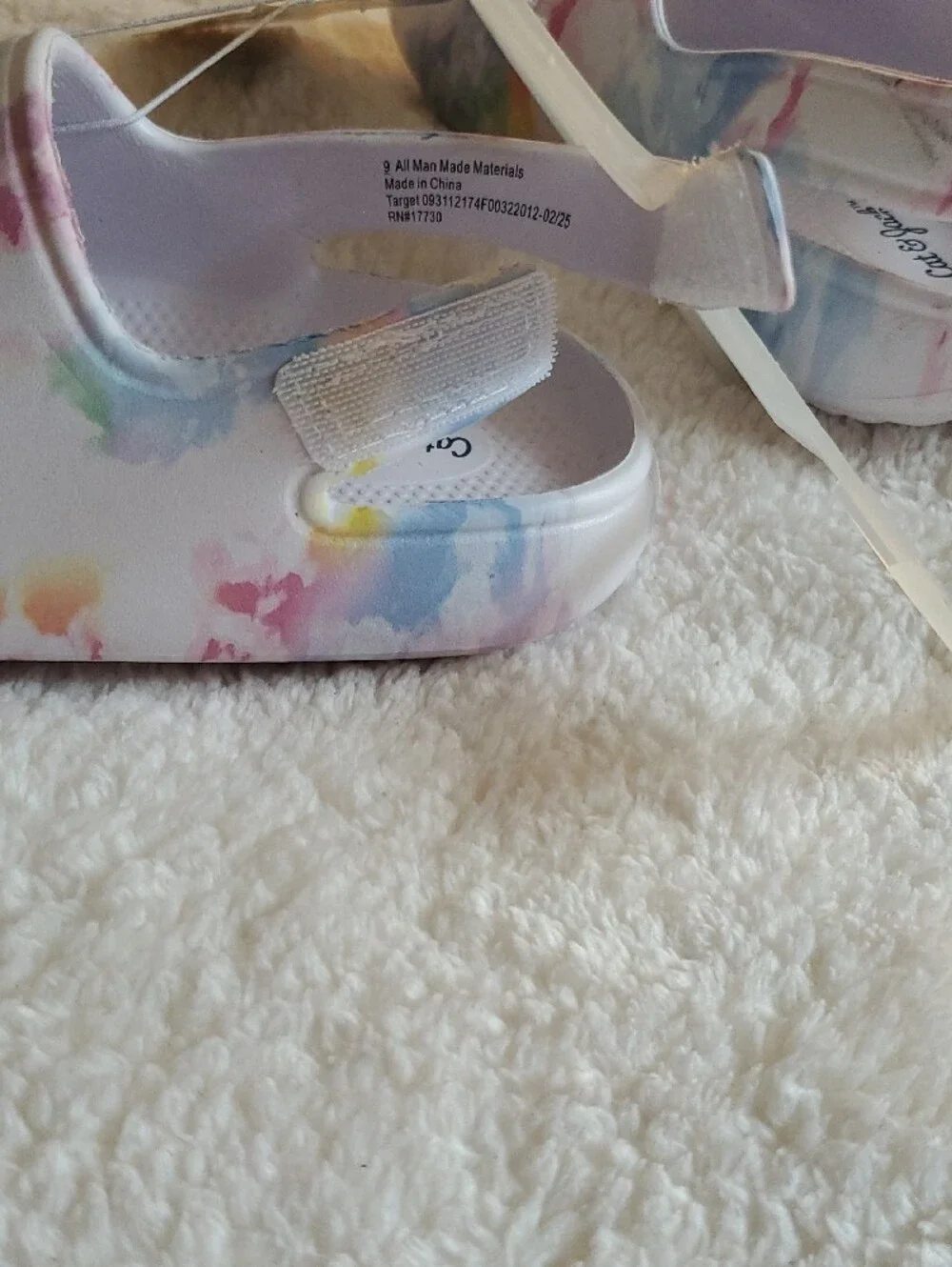 Cat & Jack Toddler Girls Tie-Dye Slides Sandals Size 9 NWT Hook & Loop